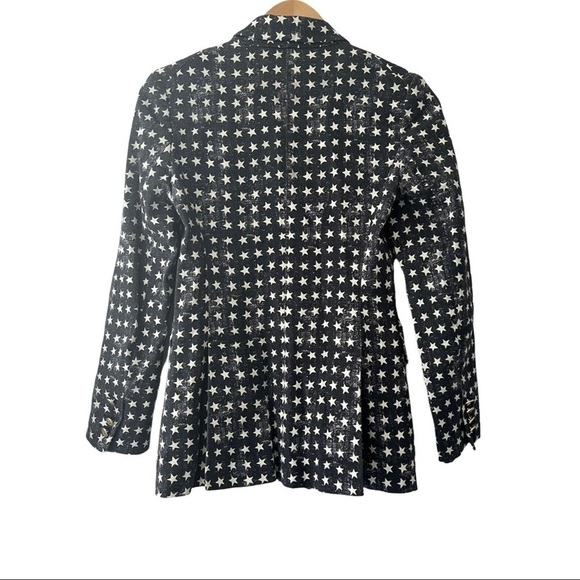 Max Mara Stretch Cotton Twill Blazer With Star Print Size 6 - Picture 8 of 12